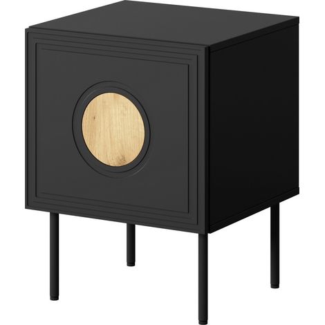 Lot de 2 tables de chevet noir mat et aspect chêne Climb (1/3)