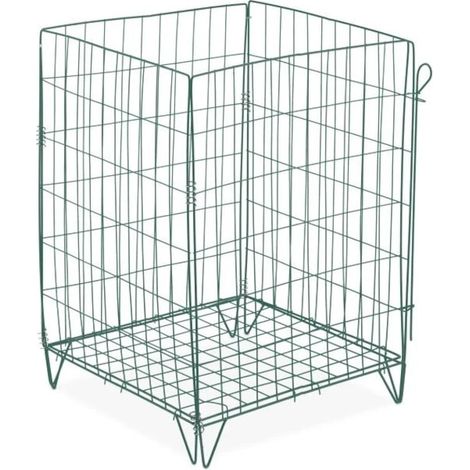 Composteur en métal avec grille de fond, 120 l, 71 x 52 x 4 cm, vert (1/5)