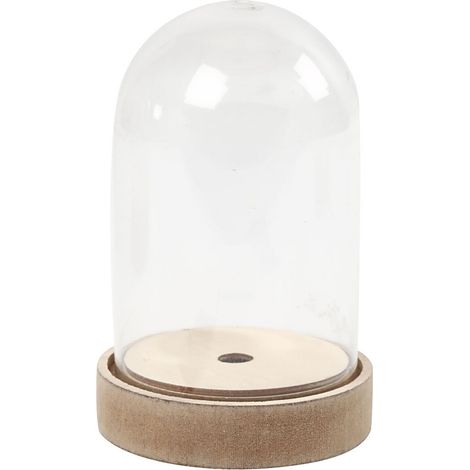 52161 campana di vetro su supporto in legno 12.5 x 8 cm