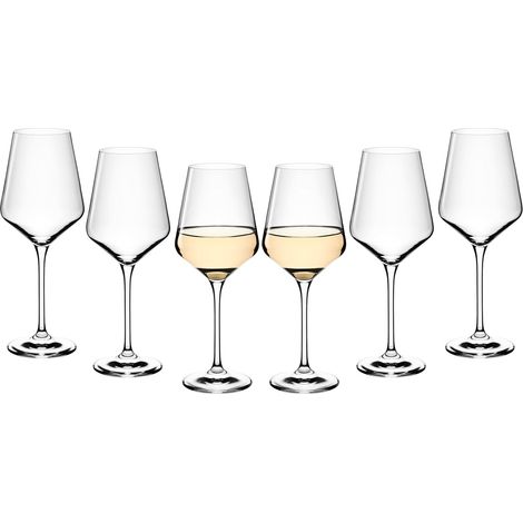 Lot de 6 verres à vin blanc 460 ml Verre à vin en cristal Passe au lave-vaisselle Moderne (1/5)