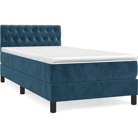 Maison Exclusive - Cama box spring con colchón terciopelo azul os (1/5)