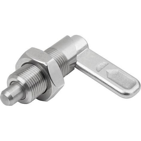 KIPP Sperrriegel M16 D=6 Edelstahl blank Form B mit Gewindehülse Mutter (1/3)