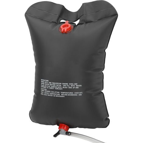 Sac de douche de camping 5 gallons (20 L) avec chauffage solaire, idéal pour la plage, la natation et les voyages en plein air. (1/5)