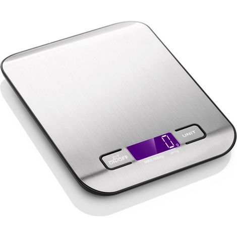 Balance de Cuisine Électronique de Haute Précision 5000g/1g avec Écran LCD Rétroéclairé, 5 Unités Tare Acier Inoxydable, Smart Digital，noir (1/5)