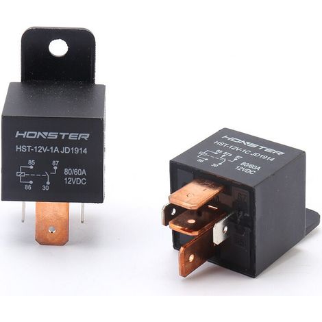 Relais convertisseur CC normalement ouvert 80 A, 12 V, 4 ou 5 broches, avec support plastique, pour véhicules à énergie nouvelle.
