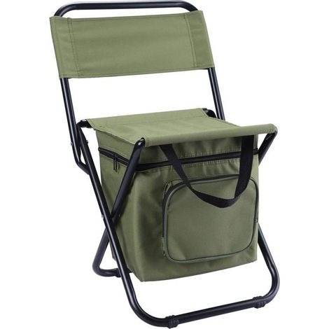 Chaise de pêche pliante compacte avec sac isotherme Siège de chasse 31 x 32 cm, profondeur 31 cm, largeur 32 cm, portable et légère (1/5)