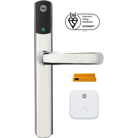 Serrure de porte intelligente Conexis L2 - Chrome - Accès à distance de n'importe où, à tout moment, aucune clé requise, fonctionne avec Assistant et Hue (1/5)