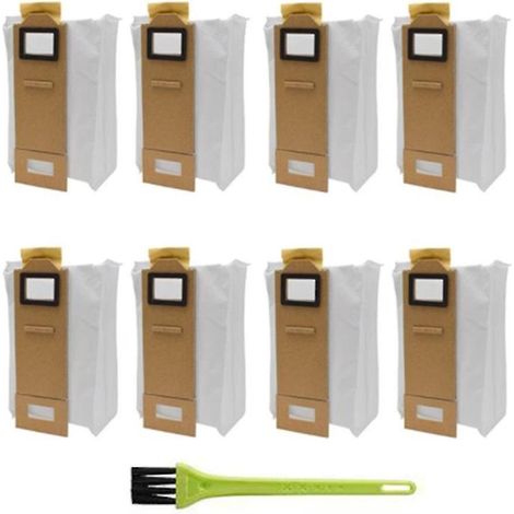 Lot de 8 sacs de rechange pour aspirateur Roborock S7 avec brosse