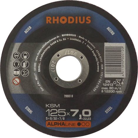Satz 25 Schruppscheiben Stahl 125x7x22 RHODIUS - 14066