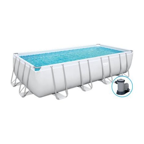 Bestway 56465-3 Set Piscina Fuori Terra Power Steel Rettangolare da 549x274x122 cm