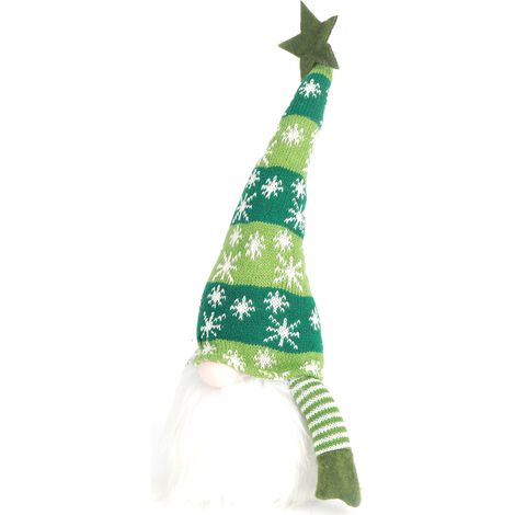 Weihnachtliche Leuchtpuppe mit LED-Licht, gesichtslose Puppe mit Strickmütze, Weihnachtswichtel-Dekoration, Kindergeschenk, Grün (1/5)
