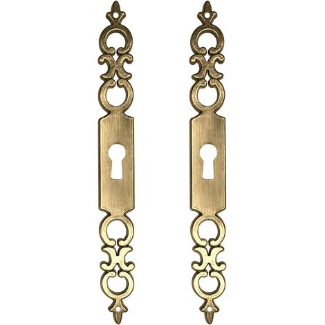 Cyclingcolors – Lot de 2 entrées de clé en laiton vieilli – Style rustique vintage pour meubles anciens – Métal de haute qualité – Dimensions standard