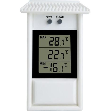 Thermomètre de jardin Ulisem, thermomètre intérieur et extérieur, thermomètre de réfrigérateur, thermomètre de serre numérique, thermomètre numérique avec min-max (1/4)