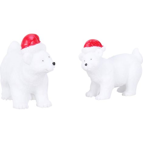 MINKUROW 2pcs Ornamento Di Natale In Miniatura Decorazione Resina Orso Statua Fai Da Te Accessori Per La Casa Delle Bambole Da Giardino (1/3)
