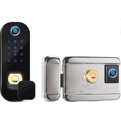 Serrure de Porte Intelligente Poignée de sécurité électronique sans clé Intelligente Anti-vol Intelligente extérieure Tuya WiFi Serrure de Porte à Empreinte Digitale Double Face (1/5)
