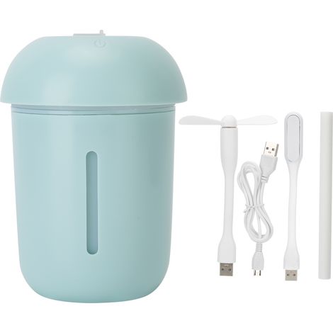 Diffuseur d'air 200ml USB Aroma Mushroom, Brume Froide Ion Négatif Portable, Bleu (1/5)