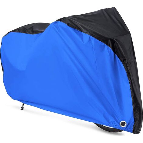 Housse de vélo imperméable XL, résistante à la pluie, au soleil, aux UV et à la poussière, pour VTT, vélo électrique, vélo de route et vélo hybride, noir et bleu.-AquaForge (1/5)
