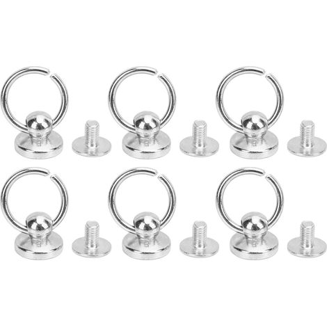 50 Sets Schraubnieten mit Rundkopf und Zugring, 9,5 mm Zinklegierungs-Ringnieten und 7,5 mm Eisenschrauben für Handyhüllen und Gürtel, Silber (1/5)