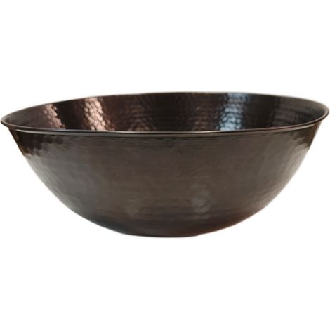 Waschbecken handgeschmiedet Kupfer DARK ANTIQUE 40x16 cm (1/5)