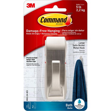 3M - Gancio Command per bagno, in stile moderno, con 2 strisce, in acrilico, multicolore (1/5)