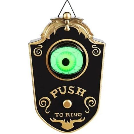 Sonnette d'Halloween en forme d'œil, yeux brillants et sons effrayants, décoration de porte, accessoire de fête terrifiant (1/5)