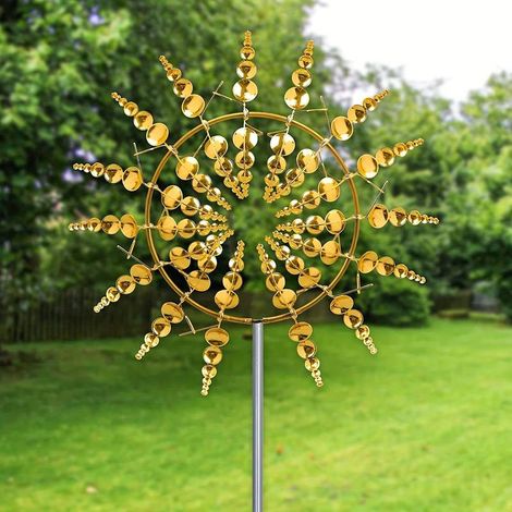 Windmühle mit kinetischer Energie als Gartendekoration – eine rotierende Metallwindmühle, die Ihren Garten verschönert