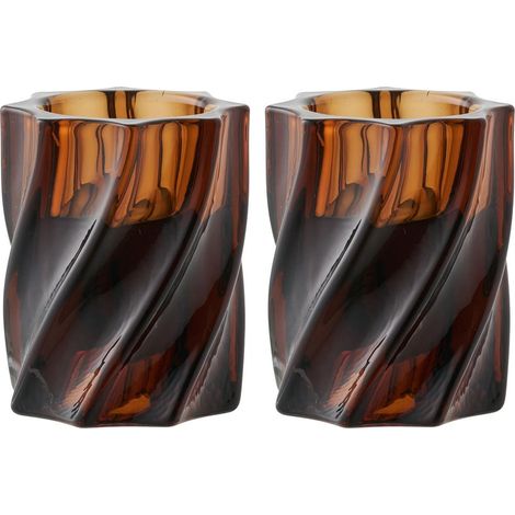 Ylva Kerzenhalter Set mit 2 braun.