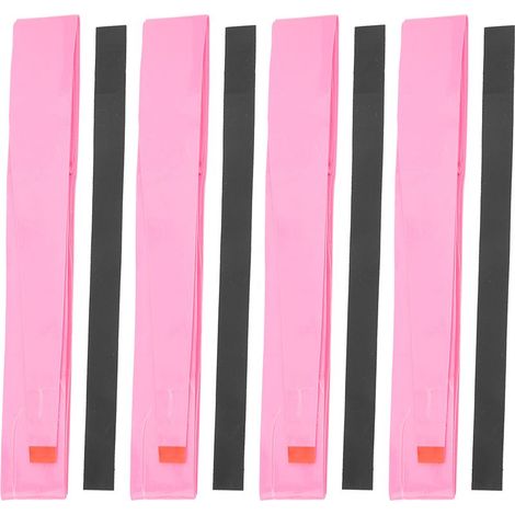 Lot de 4 bandes adhésives pour grip de raquette enfant, haute adhérence, absorbant la transpiration et antidérapantes (rose). (1/5)