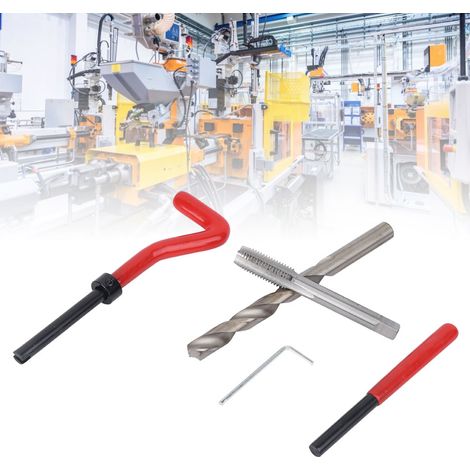 Kit de réparation de filetage M10 (25 pièces) : taraud, foret et outils de réparation pour filetages endommagés (1/5)
