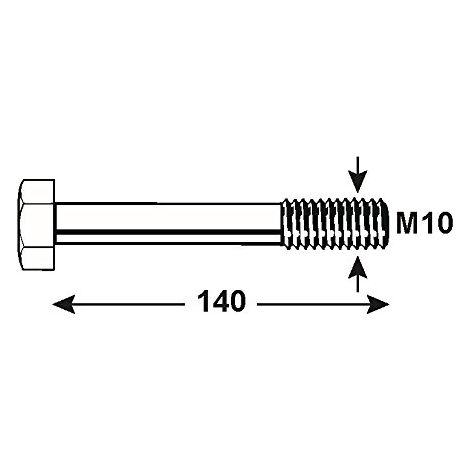 Connex KL4081140 Ecrous hexagonaux M10 x 140 mm galvanises 1000 g (1/2)