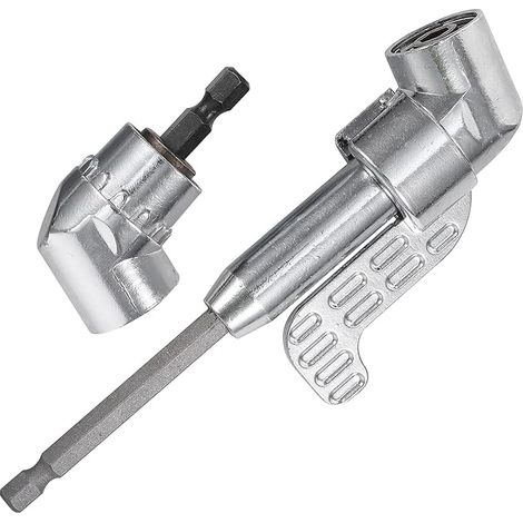 Adattatore angolare in 2 pezzi per cacciavite elettrico, accessorio flessibile per bulloni e viti, compatibile con utensili elettrici e manuali.