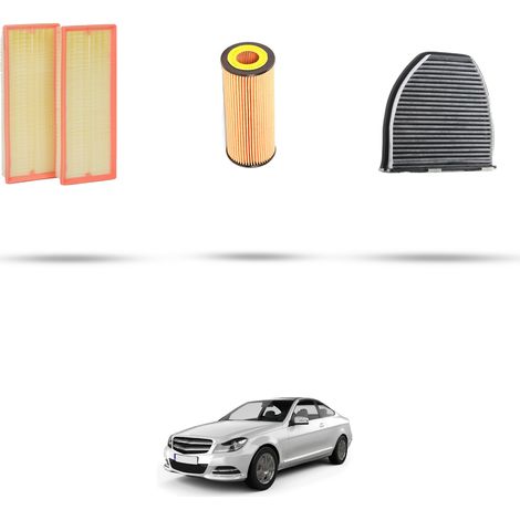 Kit tagliando 3 filtri compatibile con Mercedes Classe C (W204,C204,S204) C230 150kw Dal 2007 al 2009 (1/5)