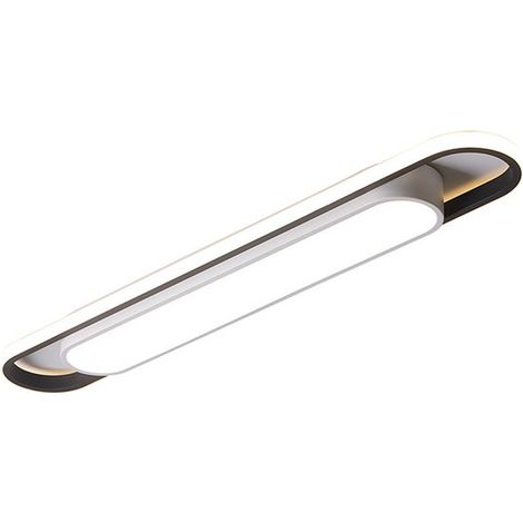 Plafonnier allongé moderne à LED écoénergétique ZVD - Éclairage de plafond scandinave pour couloir, chambre et cuisine - Noir et blanc (1/5)