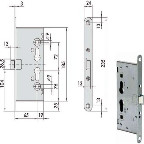 Électroserrure Inf. Coupe-feu 13110-65-0 Cisa