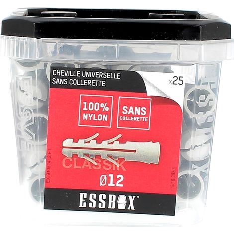 ESSBOX de 25 Chevilles Nylon Classik 12X60 (4 Plots) (1/2)