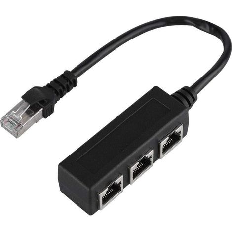 Câble De Rallonge Ethernet RJ45 1 Mâle À 3 Femelles Adaptateur Réseau LAN 8 Pouces (1/4)