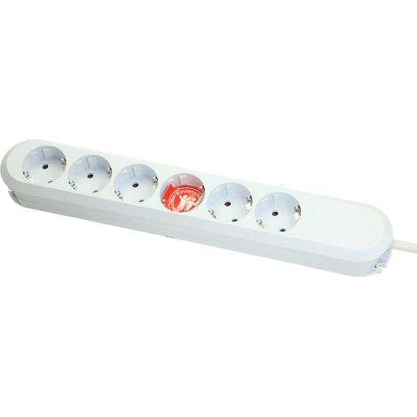 Bloc multiprise 6 prises Schuko blanc 3 m de câble