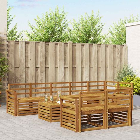 Sofagarnituren 9 pcs Natur Massivholz Akazie