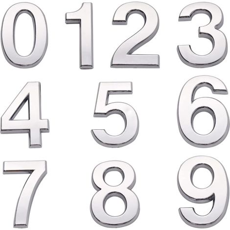 YMYNY Numéros de maison autocollants pour boîte aux lettres numéro de porte 0-9 pour appartement chambre bureau (4,3 cm)