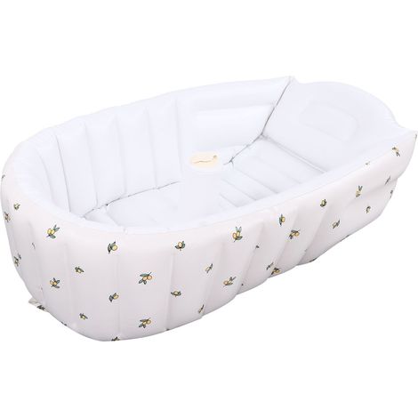 Baignoire gonflable pour bébé, motif olive, mignonne et raffinée, portable et pliable, idéale pour la maison ou les voyages. (1/5)