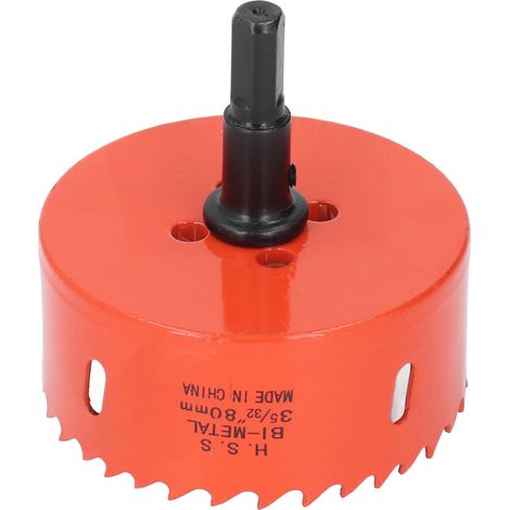 Scie cloche HSS avec mandrin, coupe de 80mm, dents tranchantes, perçage pour métal et bois mous