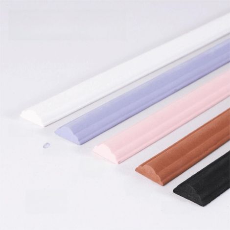 Plinthe en mousse pour plinthe - Bordure murale autocollante - Bande décorative pour améliorer l'effet décoratif - Moulage flexible (rose) (1/5)