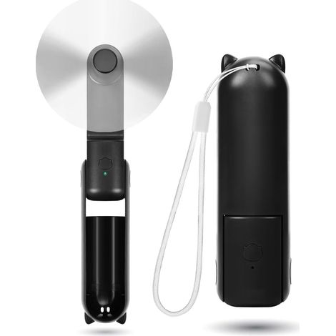 Mini Ventilateur- 3 vitesses [9-15 Heures de Fonctionnement], Ventilateur USB Portable (Noir) (1/5)