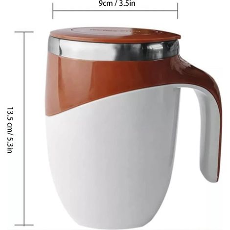 Tazza da caffè elettrica con mescolatore magnetico, tazza per mescolare in acciaio inossidabile  Tazza per mescolare automaticamente  Tazza per mescolare caffè e cacao  380 ml (marrone) (1/4)