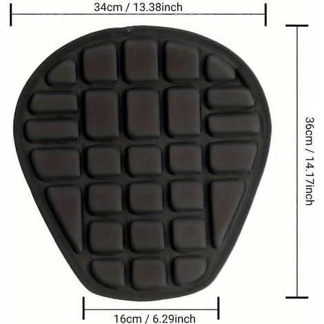 Coussin de siège 3D en gel avec absorption des chocs, surface antidérapante douce, pour motos et scooters électriques, 34 x 36 x 16 cm (1/5)