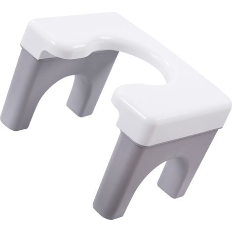 Il s'agit d'un siège de toilette/toilettes à la turque pour femmes enceintes et personnes âgées, d'un tabouret de douche/toilette pour adultes, haut et gris. (1/5)
