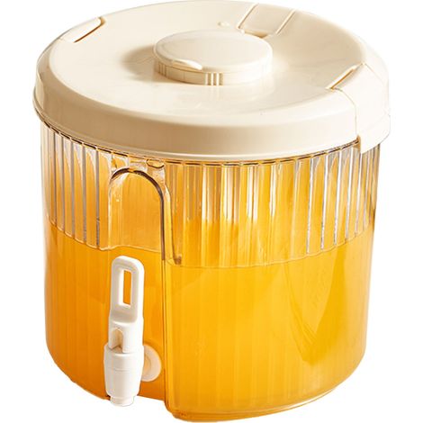 Plastik-Getränkebehälter, runder Behälter für Kaltgetränke, Obst, Teekanne, Limonade usw. (1/5)