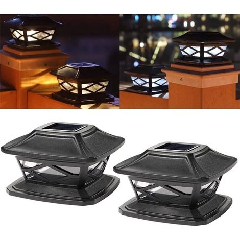 2 Pièces Lampes De Poteau De Chapeau Solaires Extérieures Lumières De Poteau Led Étanches Lampadaires Solaires De Clôture Décorative Adaptés(blanc froid et blanc chaud) (1/5)
