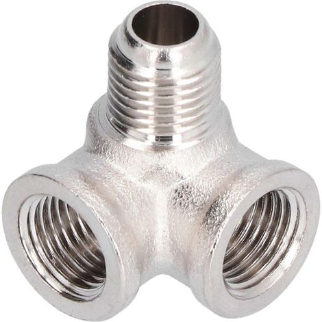 Raccord en T coudé en laiton, raccord pneumatique 3 voies, accessoire pour compresseur d'air à inverseur