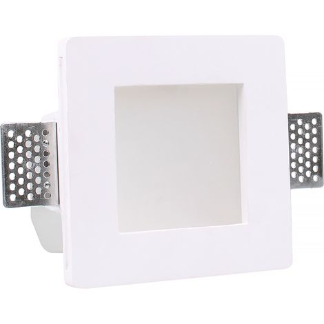 PORTAFARETTO GU10 QUADRATO IN GESSO BIANCO DA INCASSO - ELEGANZA E FUNZIONALITA' PER CONTROSOFFITTI (1/5)